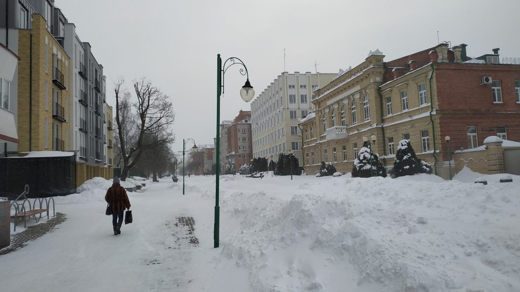 Могилев в снежных заносах февраля 2021 года