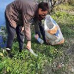 Ученики Ботвиновского учебного комплекса очистили от мусора берега озера