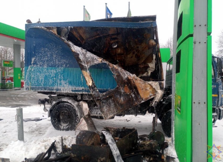 В Могилеве на заправке в грузовике взорвался газовый баллон